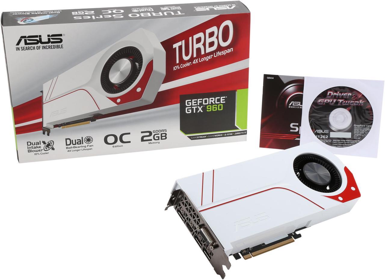 Alt view image 6 of 5 - ASUS GeForce GTX 960 2GB GDDR5 PCI Express 3.0 SLI Support Graphics Card TURBO-GTX960-OC-2GD5