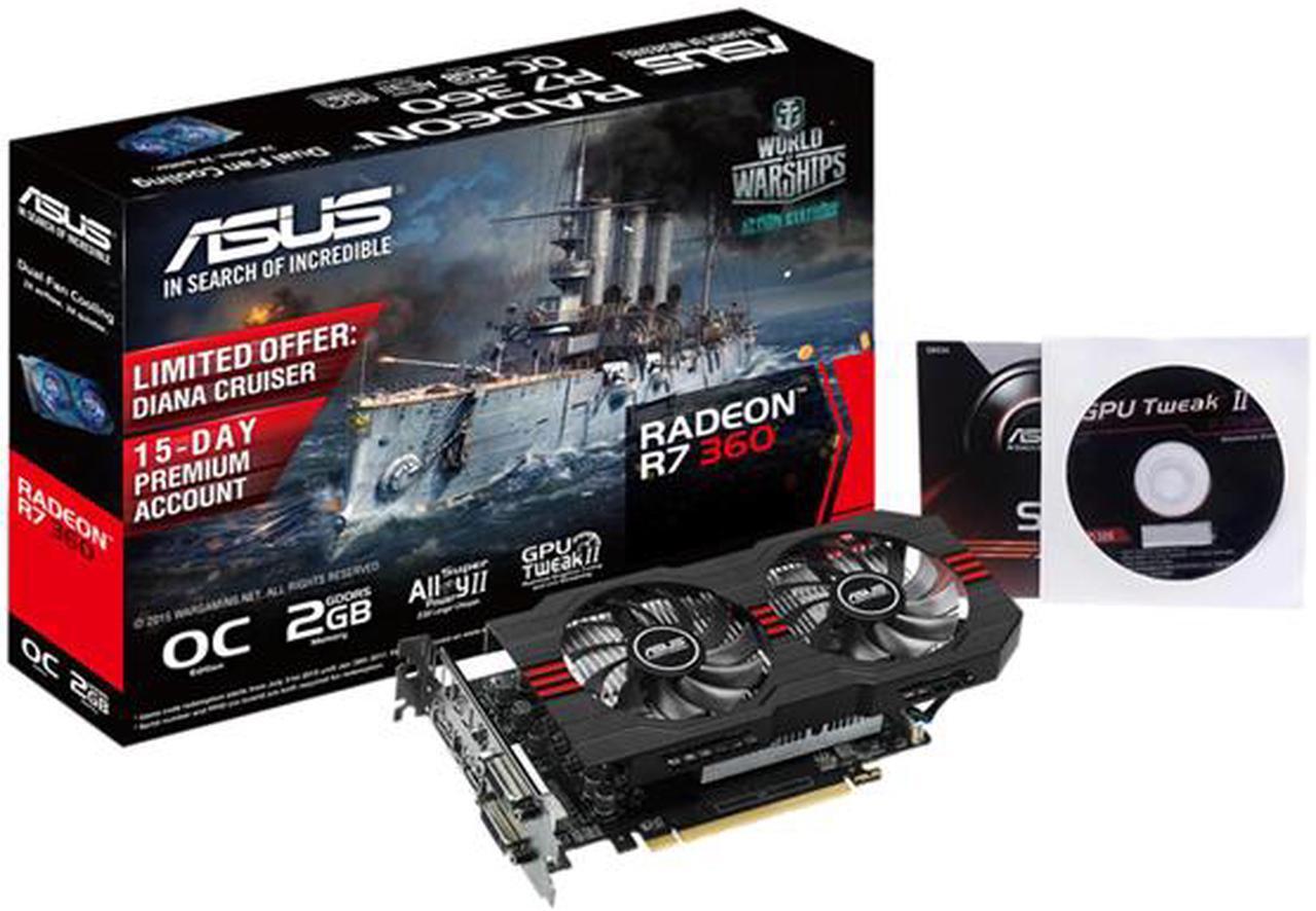 Alt view image 6 of 6 - ASUS Radeon R7 360 2GB GDDR5 PCI Express 3.0 Graphics Card R7360-OC-2GD5