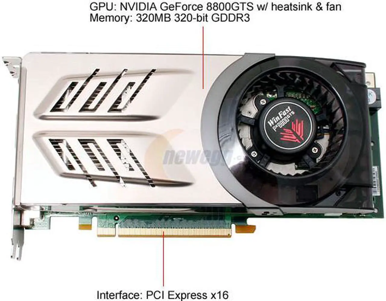 Alt view image 3 of 8 - Leadtek PX8800 GTS TDH 320MB GeForce 8800GTS 320MB 320-bit GDDR3 PCI Express x16 HDCP Ready SLI Supported HDCP Video Card