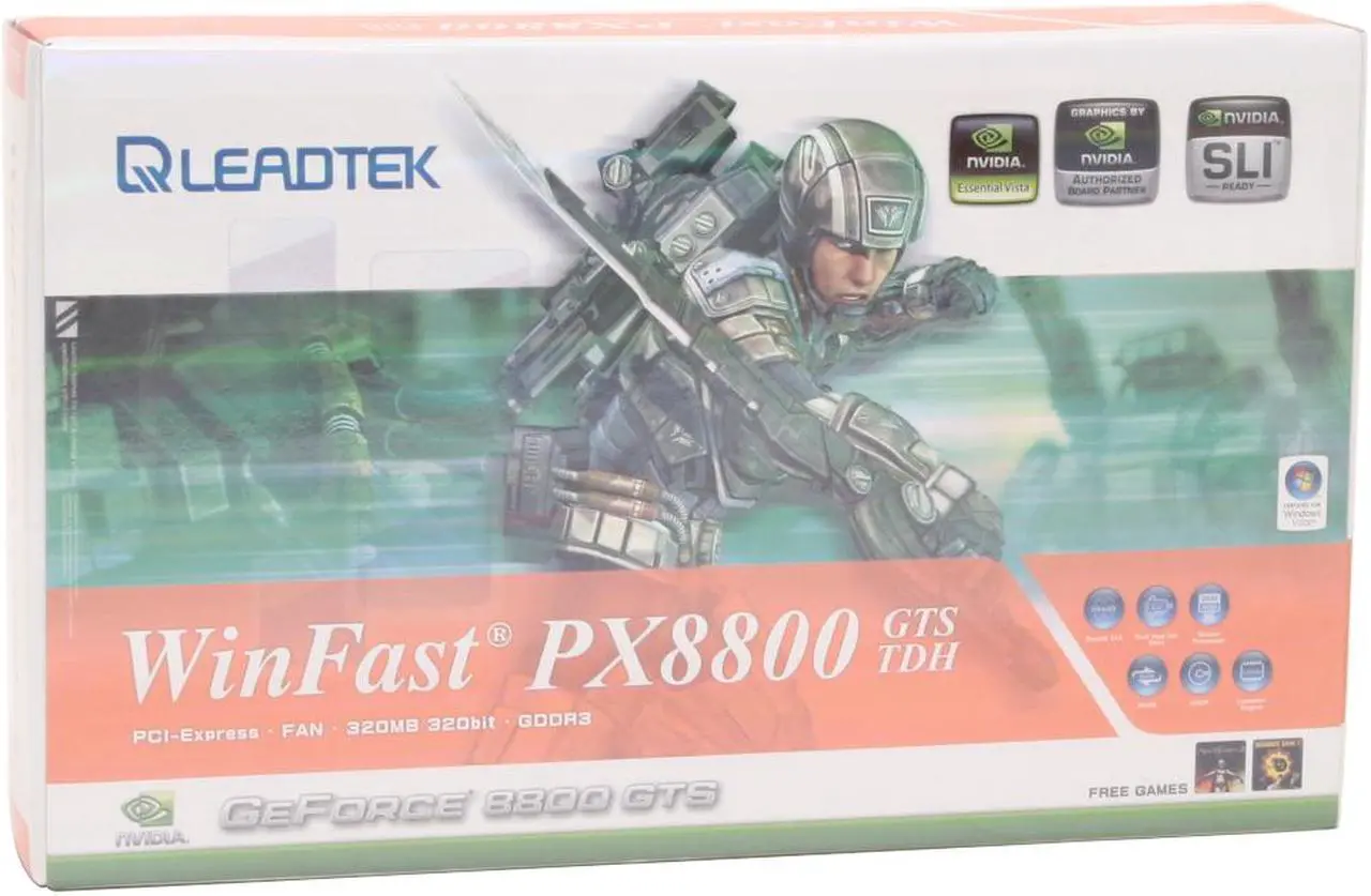 Alt view image 8 of 8 - Leadtek PX8800 GTS TDH 320MB GeForce 8800GTS 320MB 320-bit GDDR3 PCI Express x16 HDCP Ready SLI Supported HDCP Video Card