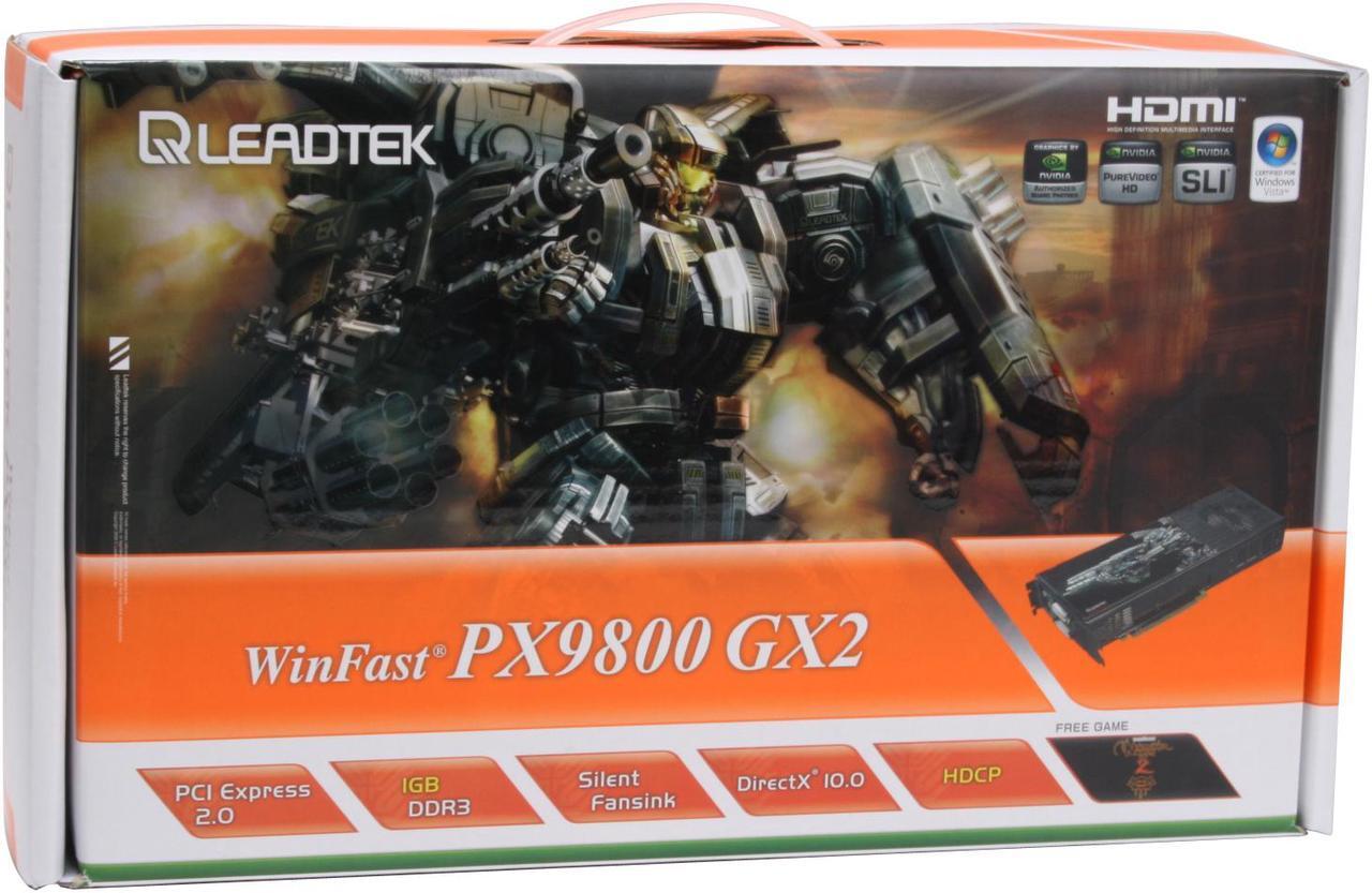 Alt view image 8 of 8 - Leadtek GeForce 9800 GX2 1GB GDDR3 PCI Express 2.0 x16 SLI Support Video Card PX9800GX2