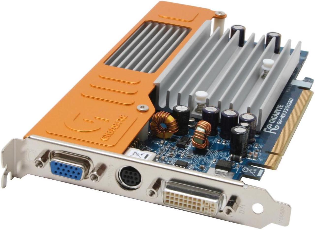 GIGABYTE GeForce 7300GS Supporting 256MB(128MB on board) GDDR2 PCI Express x16 Screen Cooling Video Card GV-NX73G128D