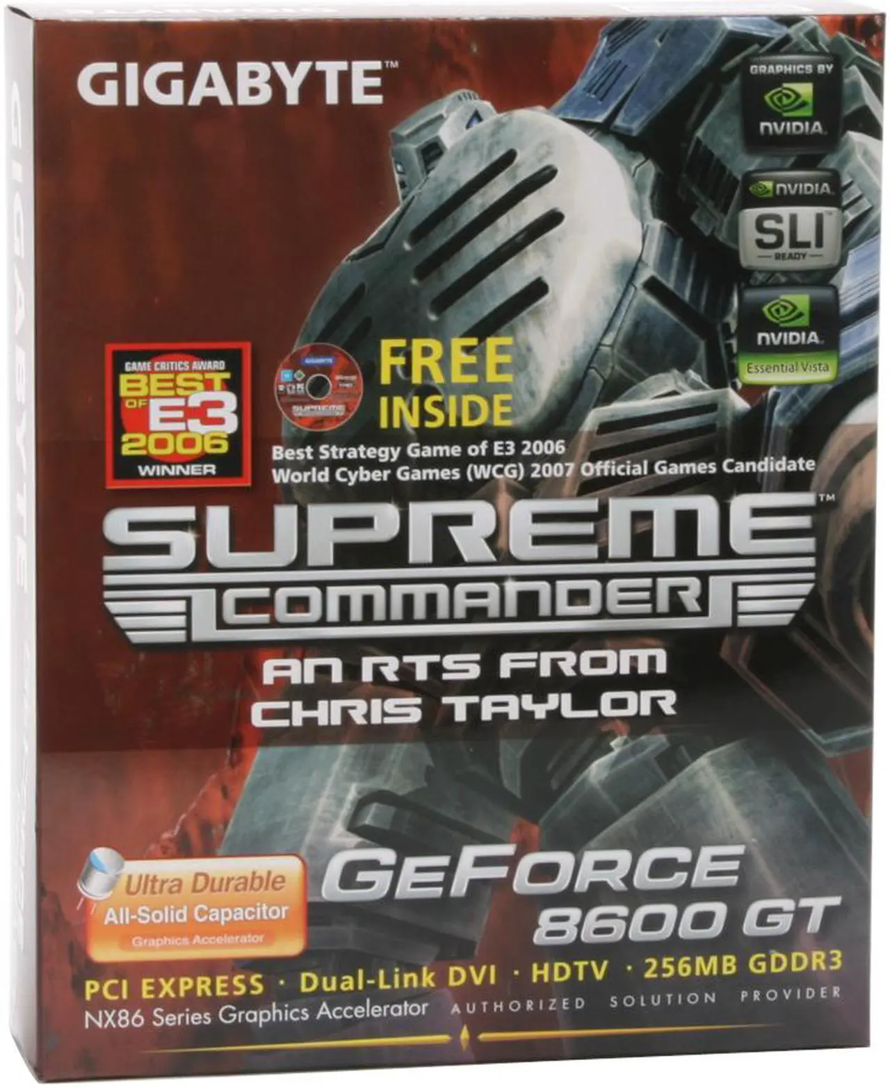 Alt view image 6 of 6 - GIGABYTE GeForce 8600 GT 256MB GDDR3 PCI Express x16 SLI Support Graphics Card GV-NX86T256D