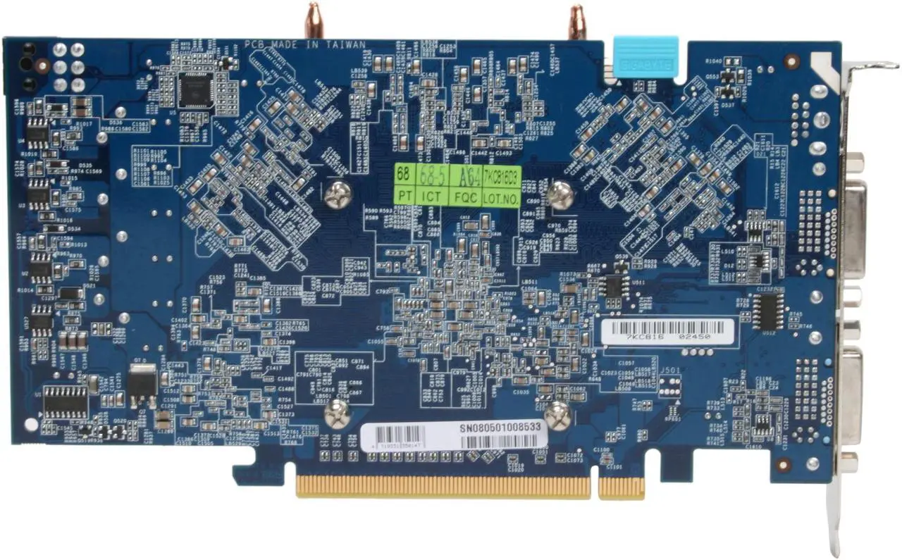 Alt view image 4 of 9 - GIGABYTE GeForce 8800 GT 256MB GDDR3 PCI Express 2.0 x16 SLI Support Graphics Card GV-NX88T256HV1