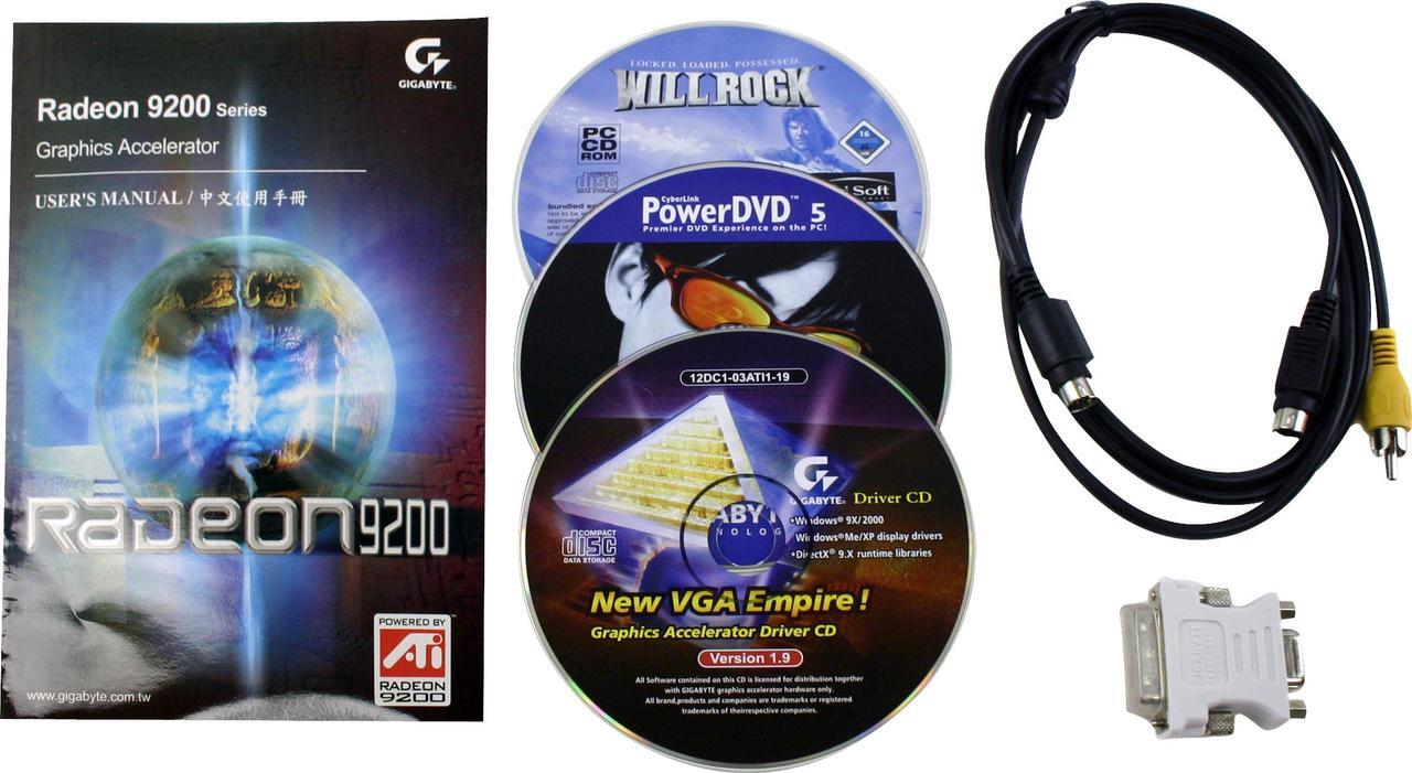 Alt view image 4 of 5 - GIGABYTE Radeon 9200 128MB DDR AGP 4X/8X Graphics Card GV-R92128DH