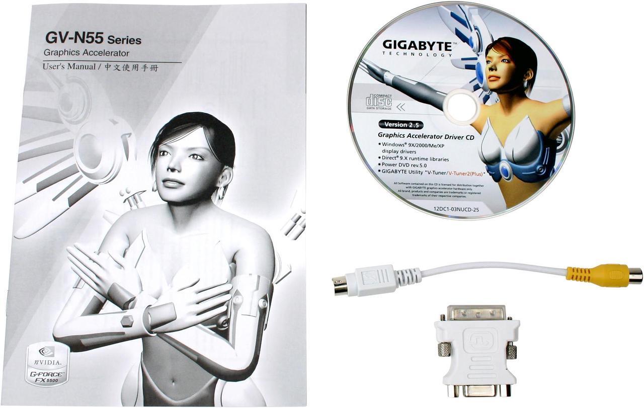 Alt view image 4 of 5 - GIGABYTE GeForce FX 5500 128MB DDR AGP 4X/8X Graphics Card GV-N55128DP