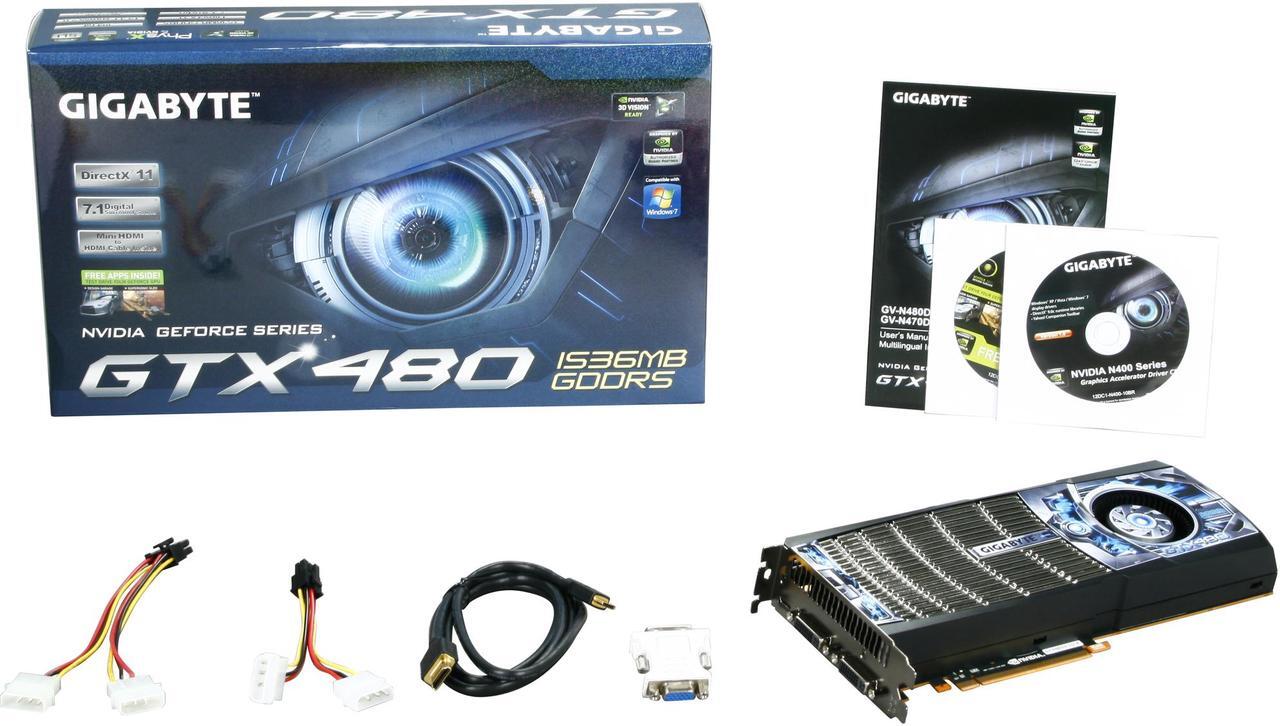 Alt view image 6 of 6 - GIGABYTE GeForce GTX 480 (Fermi) 1536MB GDDR5 PCI Express 2.0 x16 SLI Support Graphics Card GV-N480D5-15I-B
