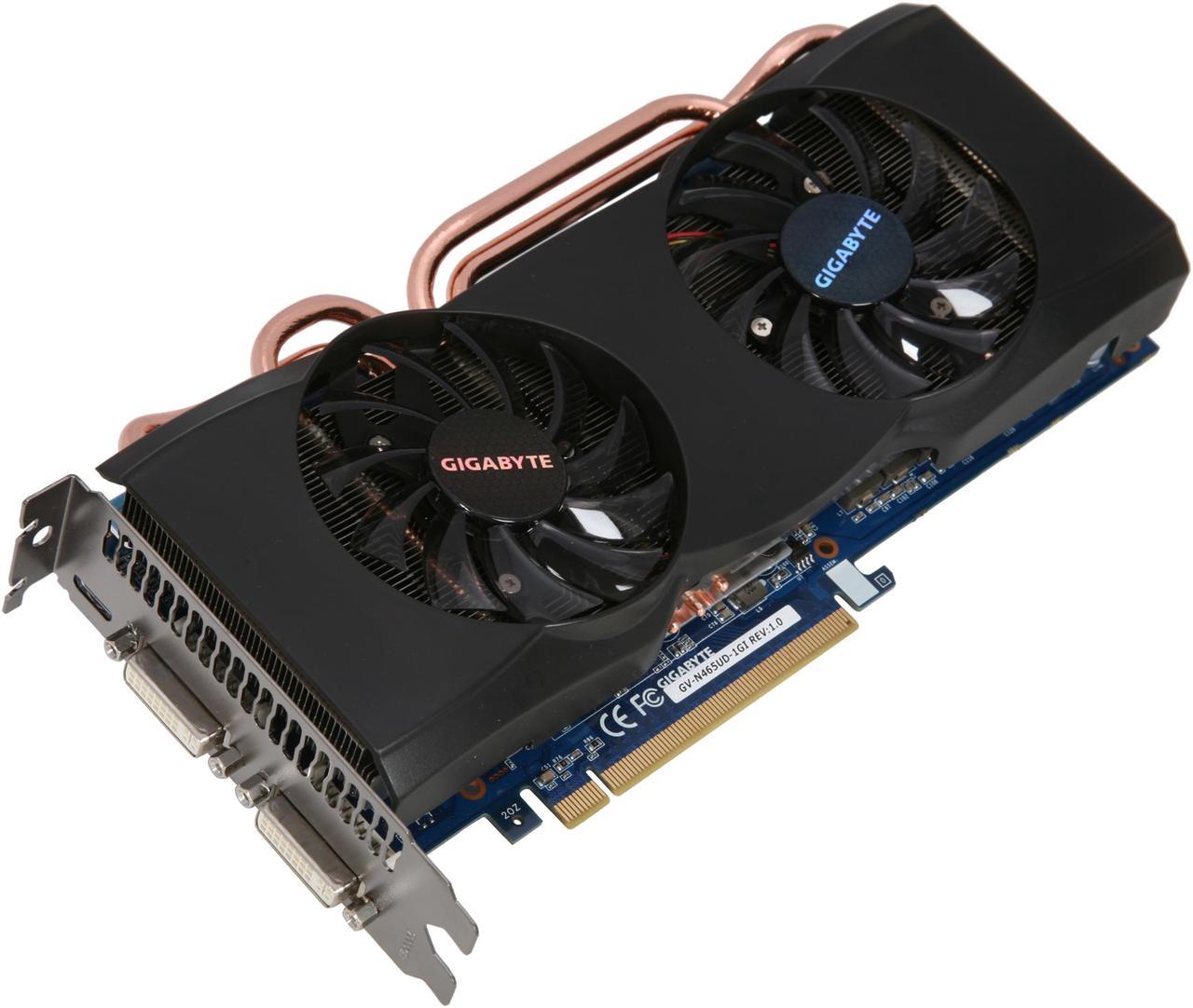 GIGABYTE GeForce GTX 465 (Fermi) 1GB GDDR5 PCI Express 2.0 x16 SLI Support Video Card GV-N465UD-1GI