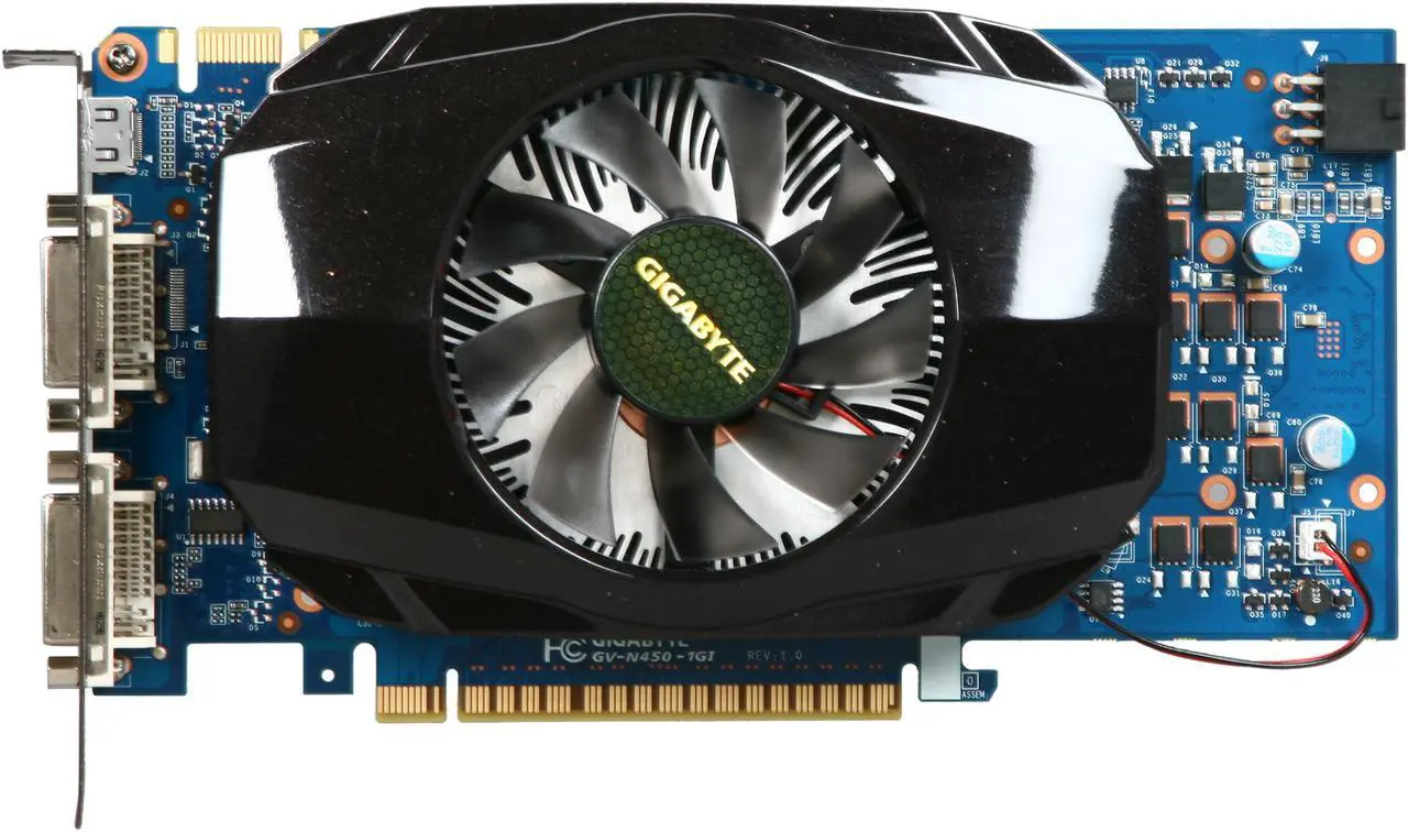 Alt view image 3 of 6 - GIGABYTE GeForce GTS 450 (Fermi) 1GB GDDR5 PCI Express 2.0 x16 SLI Support Graphics Card GV-N450-1GI