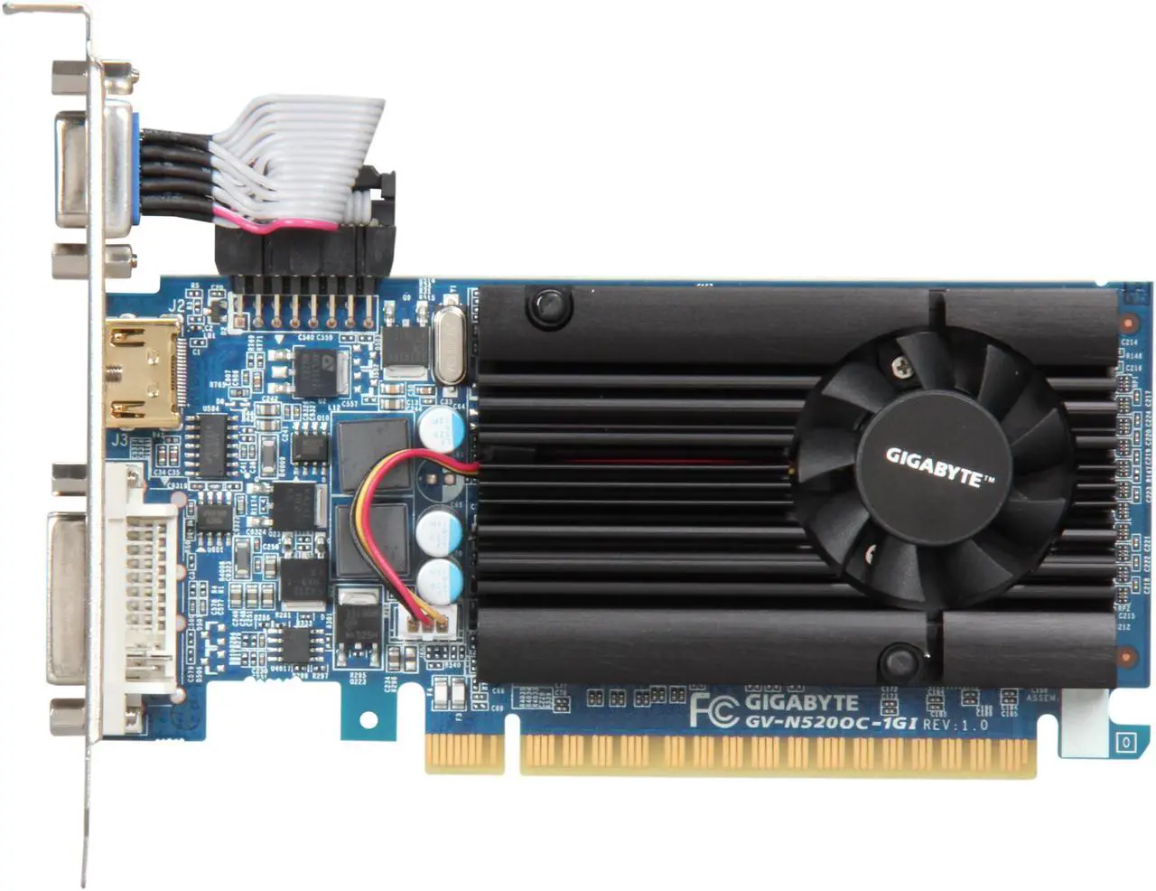 Alt view image 3 of 5 - GIGABYTE GeForce GT 520 (Fermi) 1GB DDR3 PCI Express 2.0 x16 Low Profile Ready Graphics Card GV-N520OC-1GI