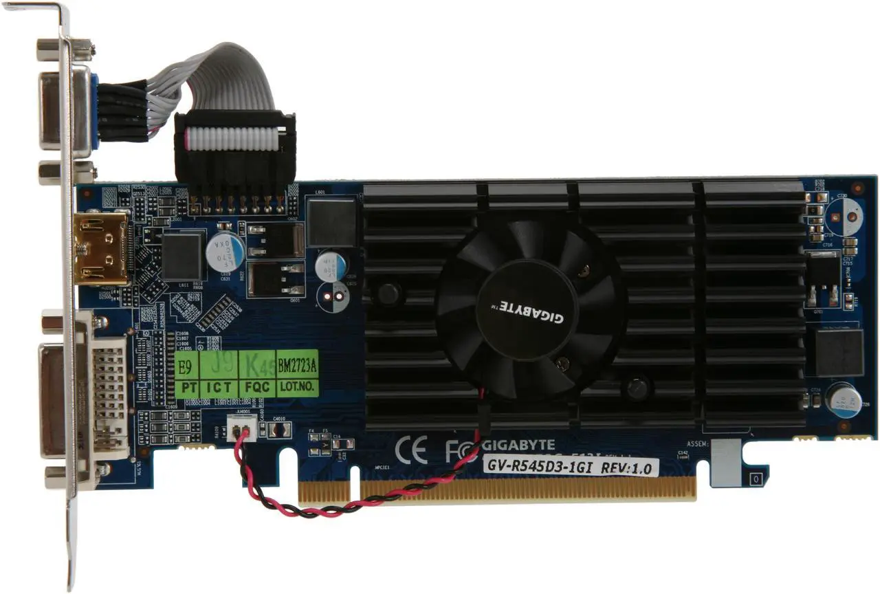 Alt view image 3 of 6 - GIGABYTE Radeon HD 5450 1GB DDR3 PCI Express 2.1 x16 CrossFireX Support Low Profile Ready Graphics Card GV-R545D3-1GI