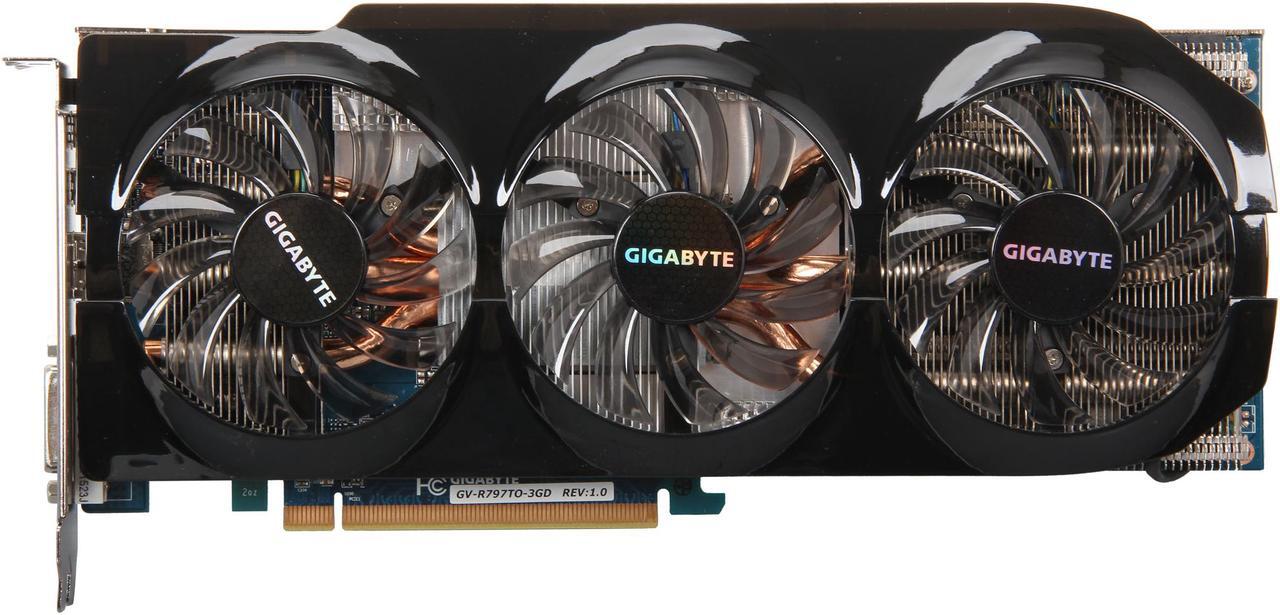 Alt view image 3 of 6 - GIGABYTE Radeon HD 7970 GHz Edition 3GB GDDR5 PCI Express 3.0 x16 CrossFireX Support Graphics Card GV-R797TO-3GD