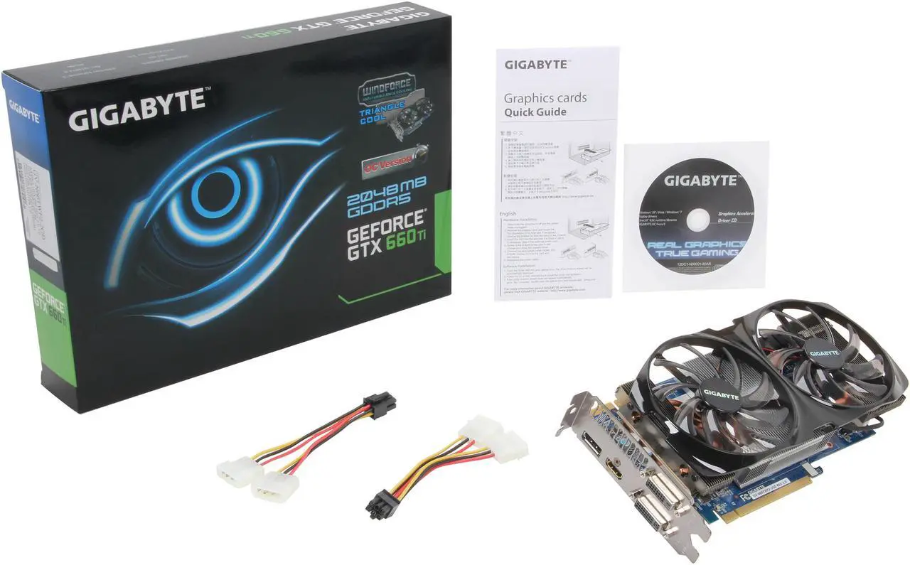 Alt view image 6 of 6 - GIGABYTE GV-N66TWF2-2GD G-SYNC Support GeForce GTX 660 Ti 2GB 192-Bit GDDR5 PCI Express 3.0 x16 HDCP Ready SLI Support Video Card