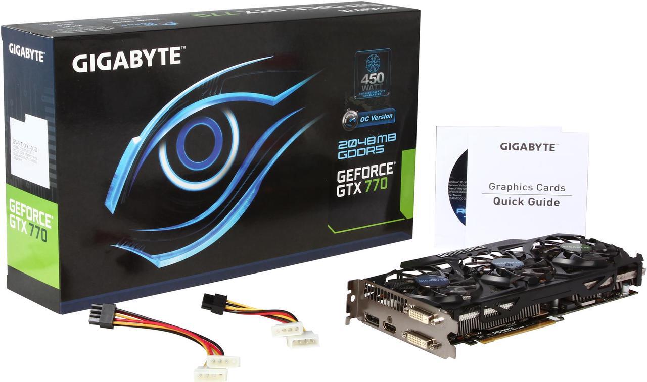 Alt view image 6 of 6 - GIGABYTE GV-N770OC-2GD G-SYNC Support GeForce GTX 770 2GB 256-Bit GDDR5 PCI Express 3.0 HDCP Ready WindForce 3X 450W Video Card