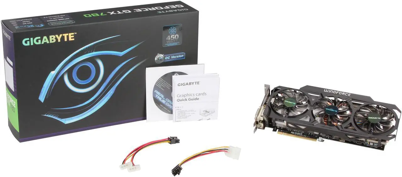 Alt view image 6 of 6 - GIGABYTE GV-N780OC-3GD REV2.0 G-SYNC Support GeForce GTX 780 3GB 384-Bit GDDR5 PCI Express 3.0 HDCP Ready WindForce 3X 450W Video Card