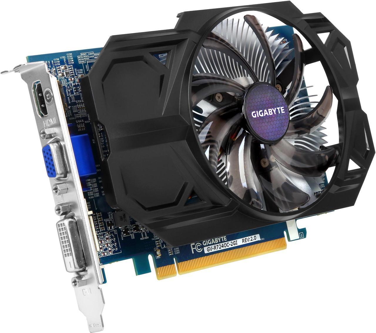 GIGABYTE Ultra Durable 2 Series Radeon R7 240 2GB DDR3 PCI Express 3.0 x8 ATX Video Card GV-R724OC-2GI REV2.0