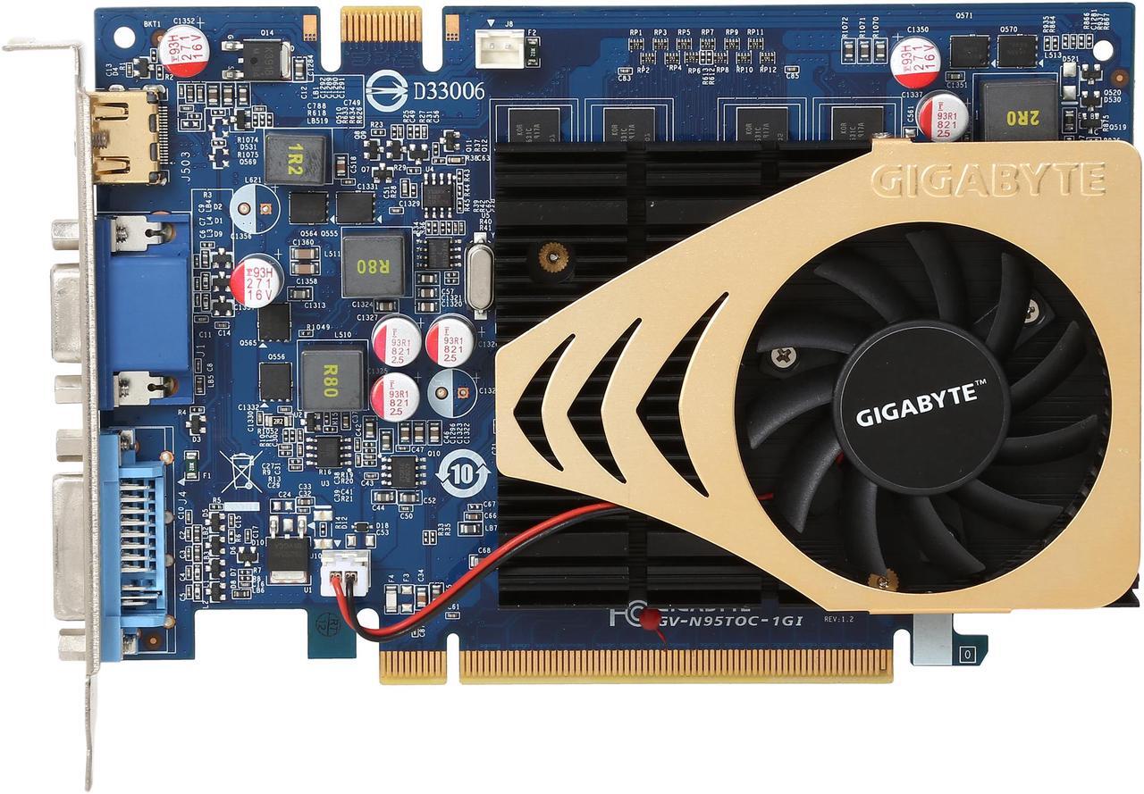 Alt view image 3 of 5 - GIGABYTE GeForce 9500 GT 1GB GDDR2 PCI Express 2.0 x16 SLI Support Graphics Card GV-N95TOC-1GI