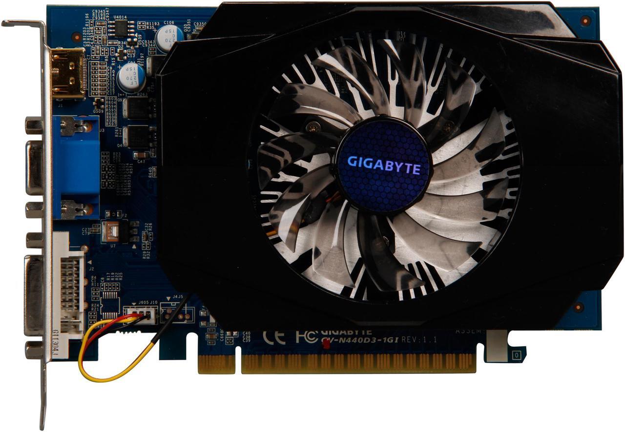 Alt view image 3 of 5 - GIGABYTE GeForce GT 440 (Fermi) 1GB DDR3 PCI Express 2.0 x16 Graphics Card GV-N440D3-1GI