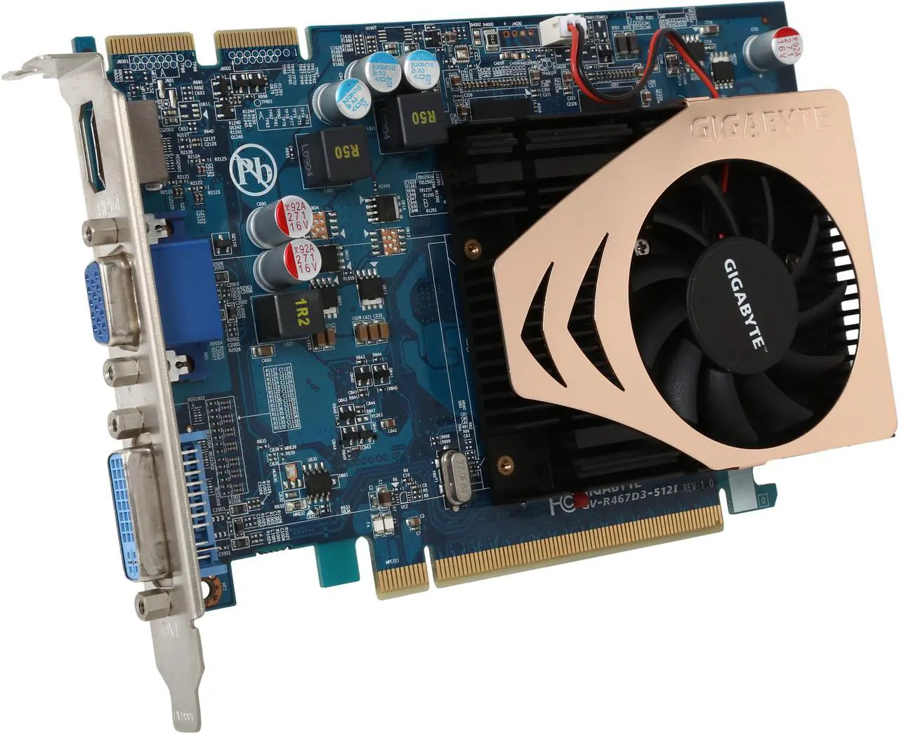 Main image of GIGABYTE Radeon HD 4670 512MB GDDR3 PCI Express 2.0 x16 CrossFireX Support Graphics Card GV-R467D3-512I