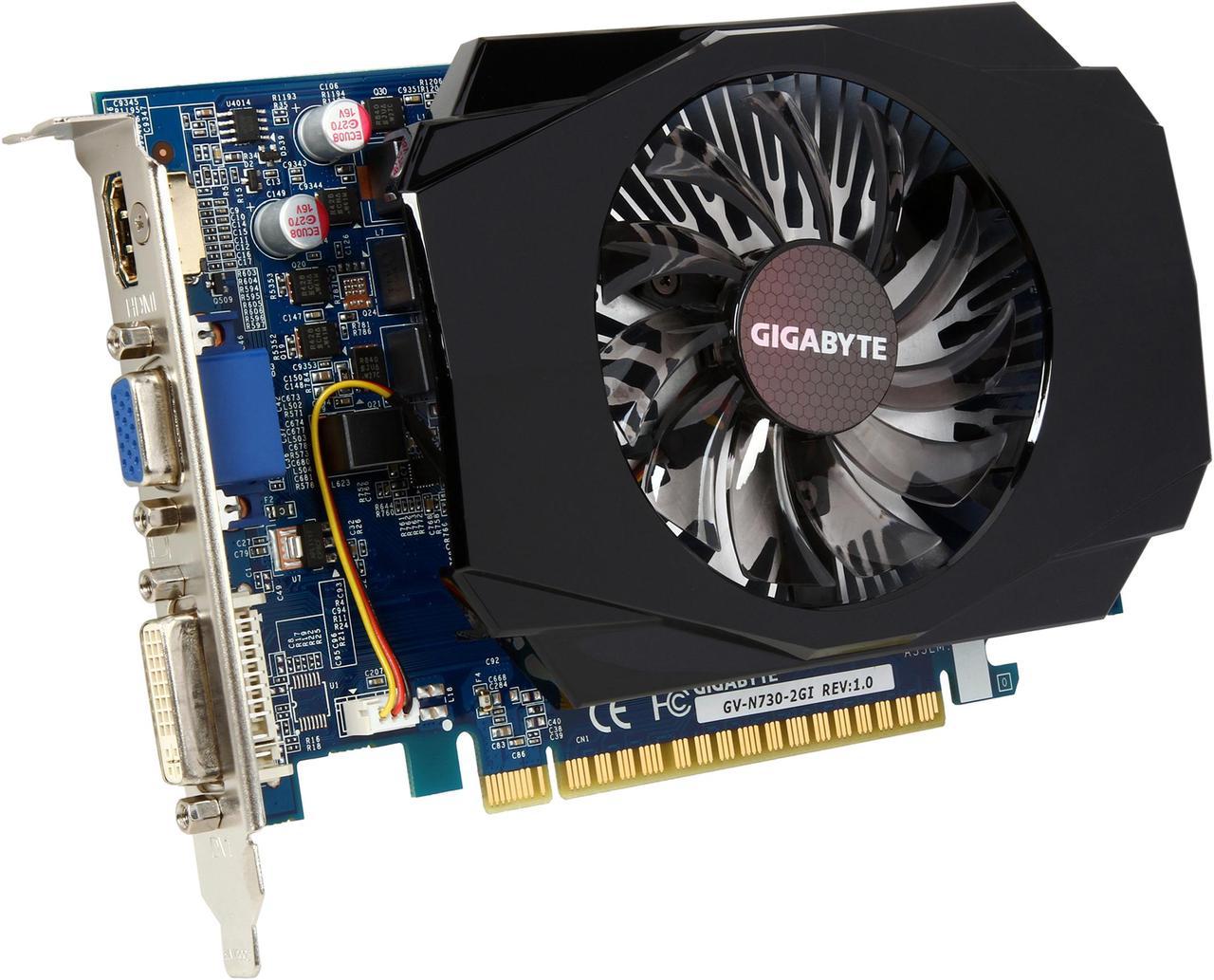 GIGABYTE Ultra Durable 2 Series GeForce GT 730 2GB DDR3 PCI Express 2.0 ATX Video Card GV-N730-2GI (rev. 1.0)