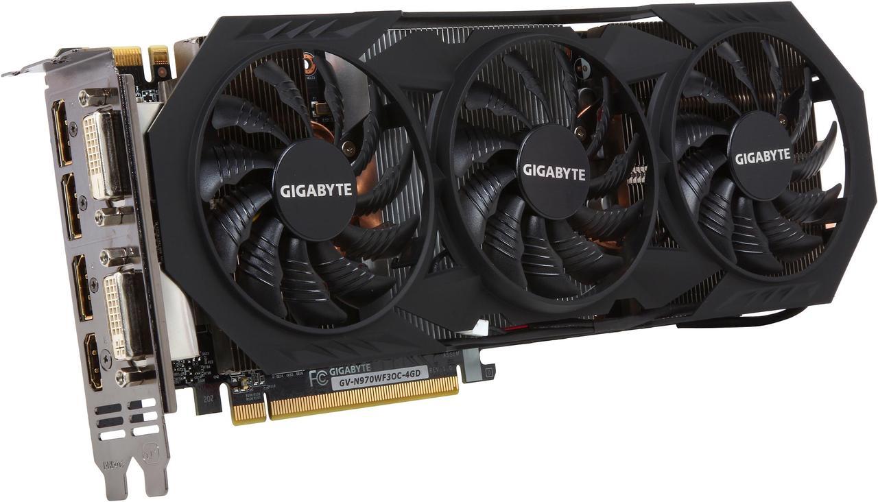 Main image of GIGABYTE GeForce GTX 970 4GB WINDFORCE 3X OC EDITION, GV-N970WF3OC-4GD