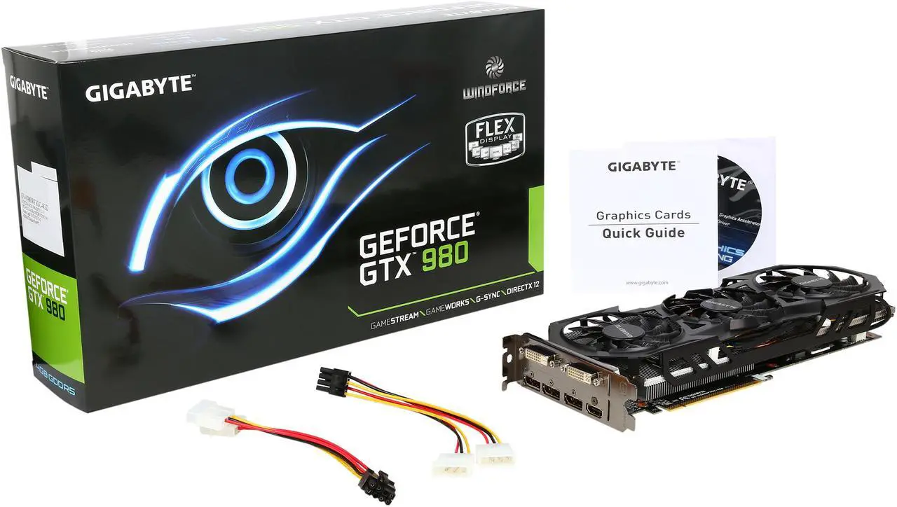 Alt view image 7 of 6 - GIGABYTE GeForce GTX 980 4GB WINDFORCE 3X OC EDITION, GV-N980WF3OC-4GD