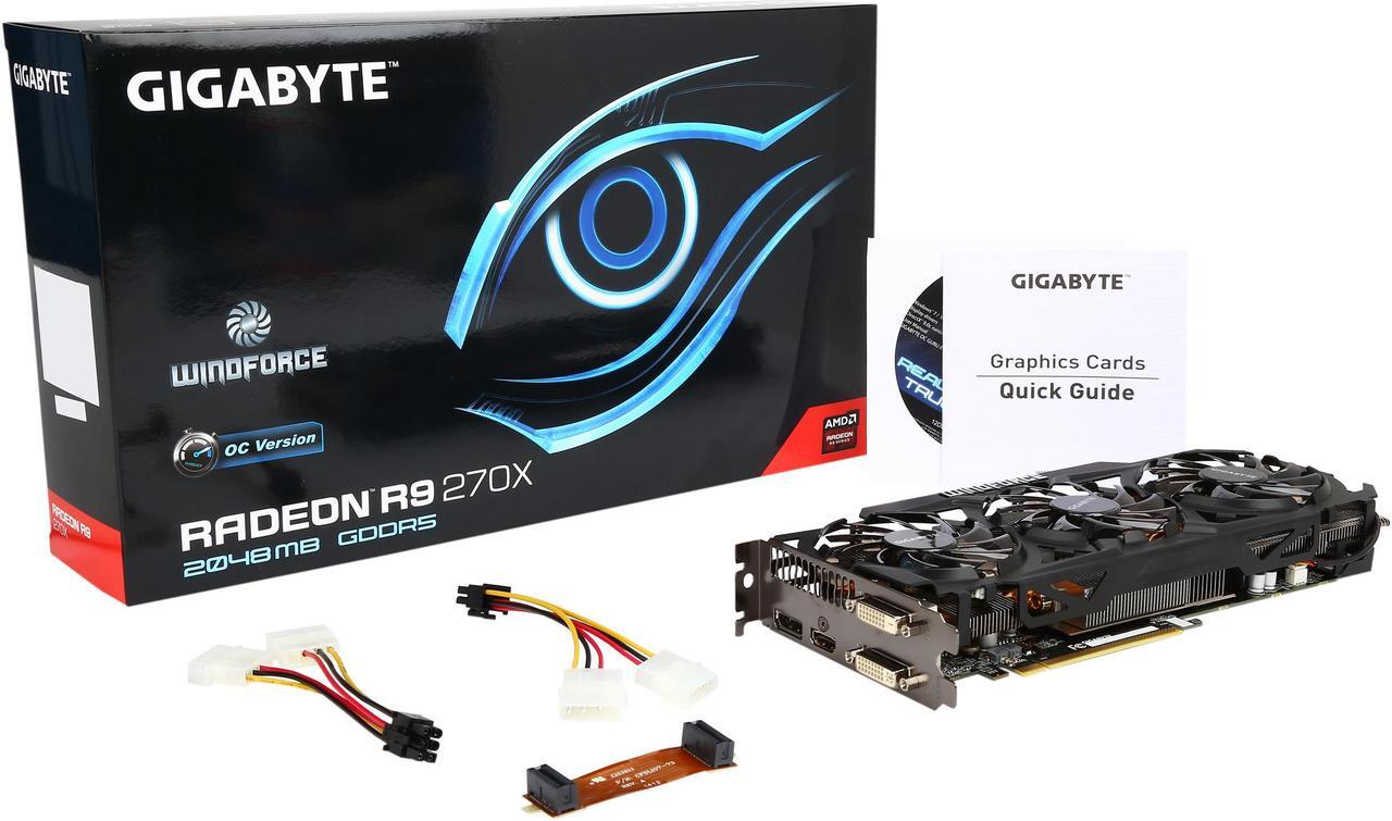 Alt view image 6 of 6 - GIGABYTE Radeon R9 270X 2GB GDDR5 PCI Express 3.0 x16 CrossFireX Support ATX Graphics Card GV-R927XOC-2GD (rev. 2.0)