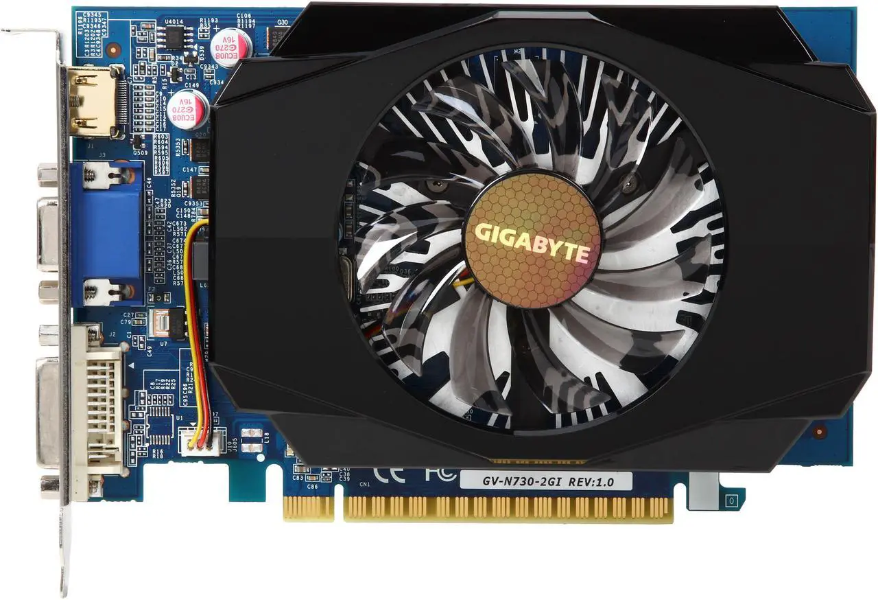 Alt view image 3 of 4 - GIGABYTE GeForce GT 730 2GB DDR3 PCI Express 2.0 Graphics Card GV-N730-2GI