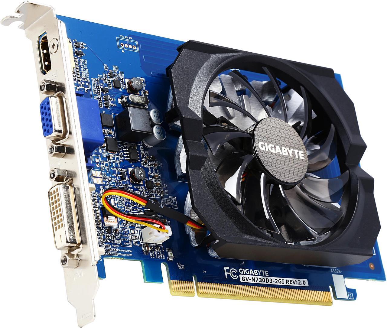 GIGABYTE Ultra Durable 2 Series GeForce GT 730 2GB DDR3 PCI Express 2.0 ATX Video Cards GV-N730D3-2GI (rev. 2.0)