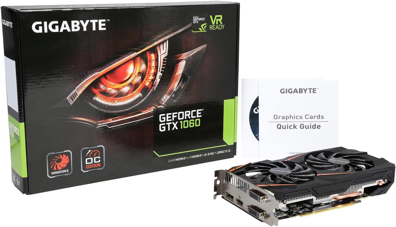 Alt view image 7 of 6 - GIGABYTE GeForce GTX 1060 6GB GDDR5 PCI Express 3.0 x16 ATX Graphics Card GV-N1060WF2OC-6GD