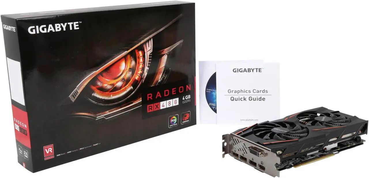 Alt view image 7 of 6 - GIGABYTE Radeon RX 480 4GB GDDR5 PCI Express 3.0 x16 ATX Graphics Card GV-RX480WF2-4GD