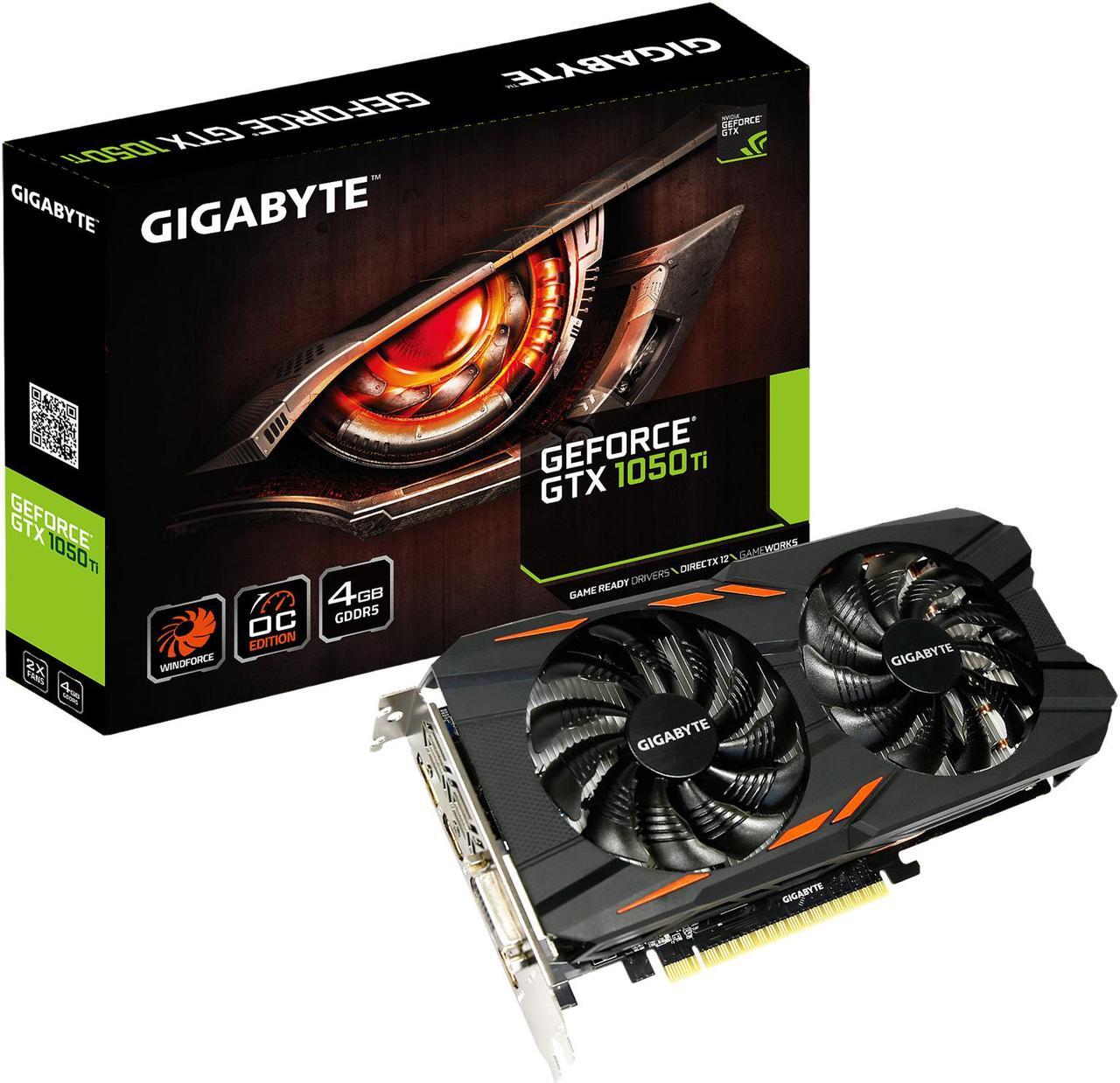 Alt view image 7 of 7 - GIGABYTE GeForce GTX 1050 Ti 4GB GDDR5 PCI Express 3.0 x16 ATX Graphics Card GV-N105TWF2OC-4GD