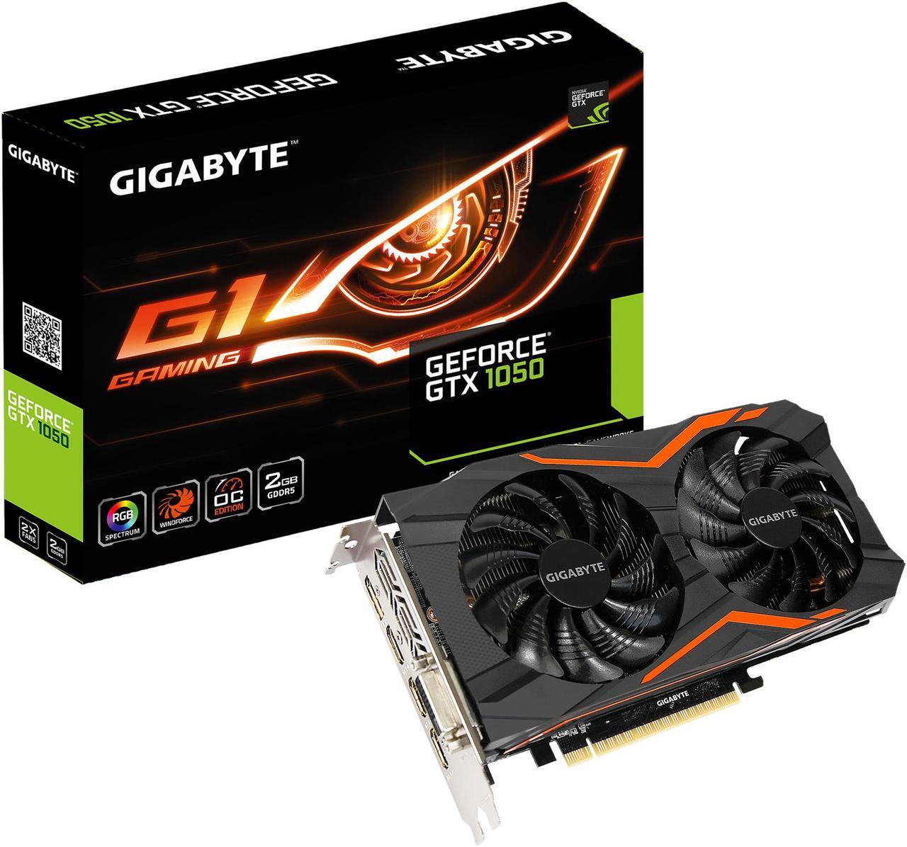 Alt view image 6 of 6 - GIGABYTE GeForce GTX 1050 2GB GDDR5 PCI Express 3.0 x16 ATX Graphics Card GV-N1050G1 GAMING-2GD