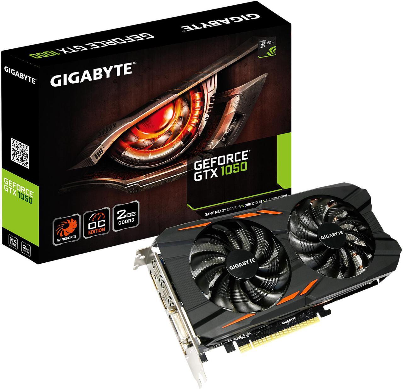 Alt view image 7 of 7 - GIGABYTE GeForce GTX 1050 2GB GDDR5 PCI Express 3.0 x16 ATX Graphics Card GV-N1050WF2OC-2GD