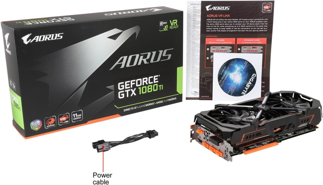 Alt view image 7 of 6 - GIGABYTE AORUS GeForce GTX 1080 Ti 11GB GDDR5X PCI Express 3.0 x16 SLI Support ATX Graphics Card GV-N108TAORUS-11GD