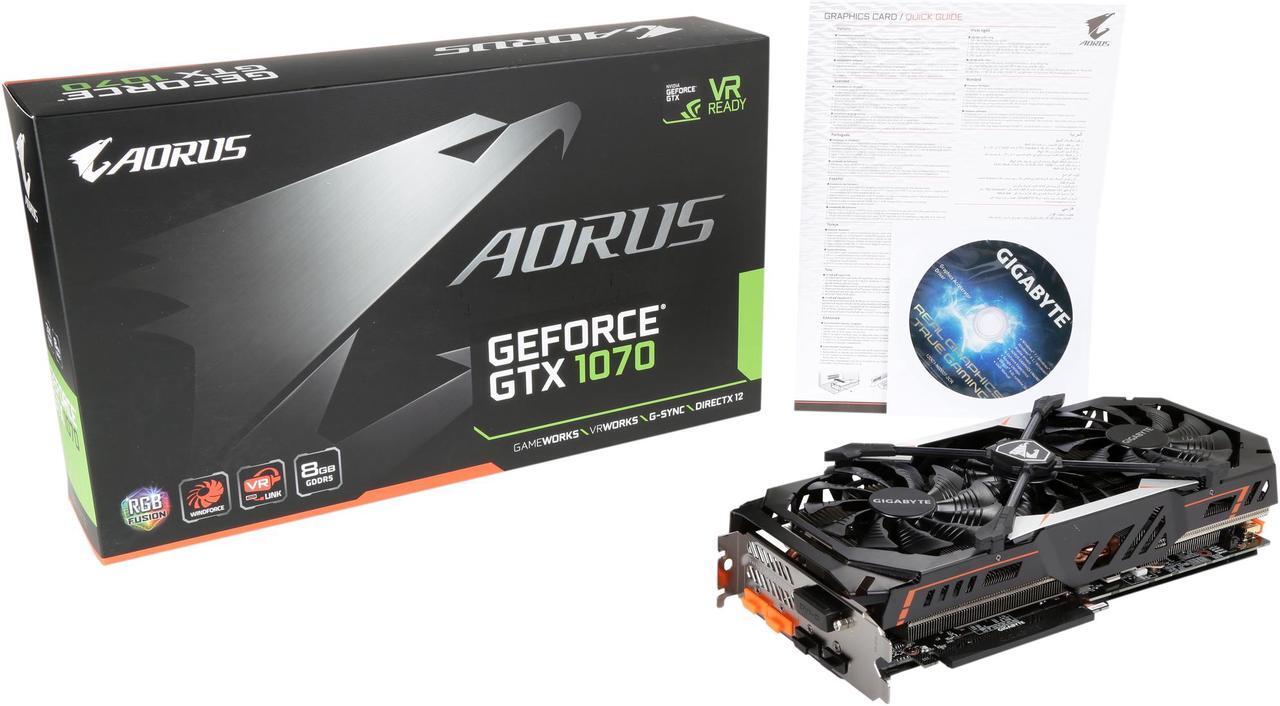 Alt view image 7 of 6 - GIGABYTE AORUS GeForce GTX 1070 8GB Video Card, GV-N1070AORUS-8GD R2