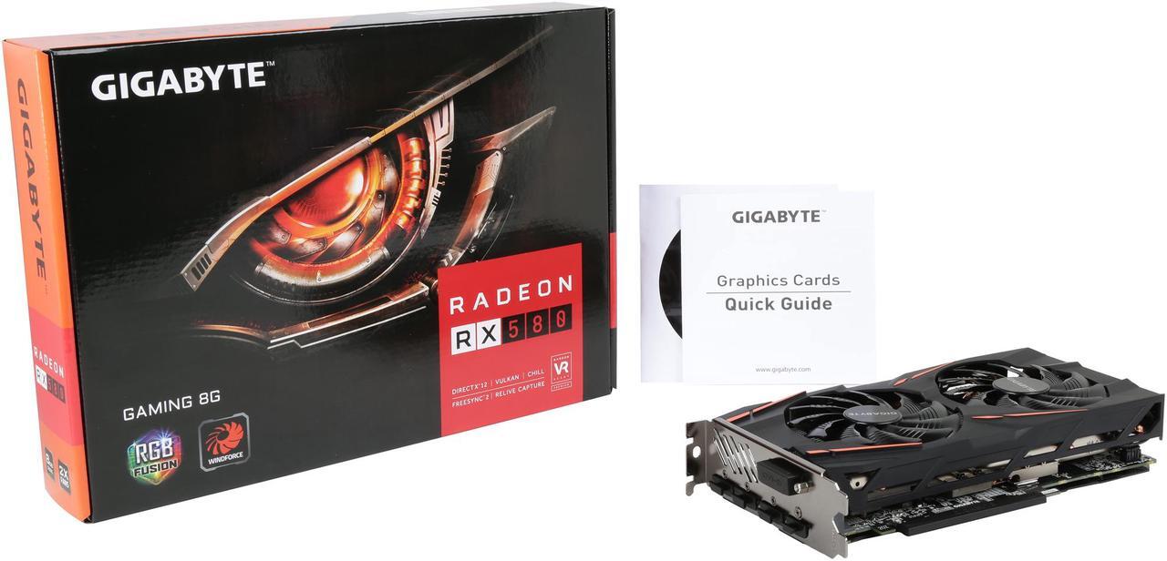 Alt view image 7 of 6 - GIGABYTE Radeon RX 580 8GB GDDR5 PCI Express 3.0 x16 ATX Graphics Card GV-RX580GAMING-8GD