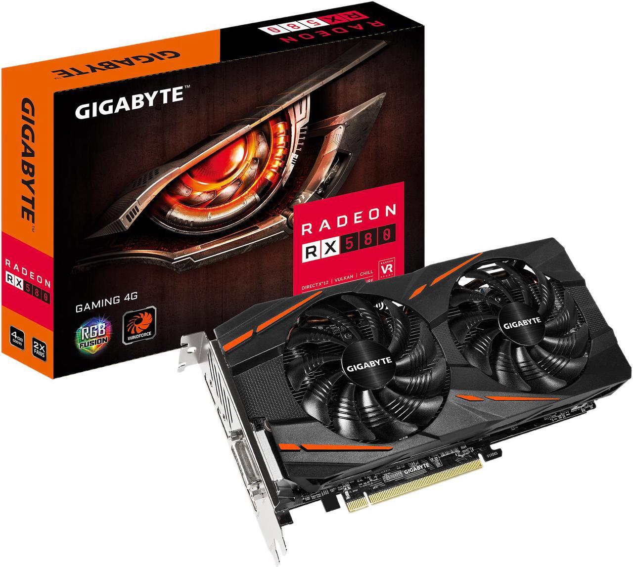 Alt view image 6 of 6 - GIGABYTE Radeon RX 580 4GB GDDR5 PCI Express 3.0 x16 CrossFireX Support ATX Graphics Card GV-RX580GAMING-4GD