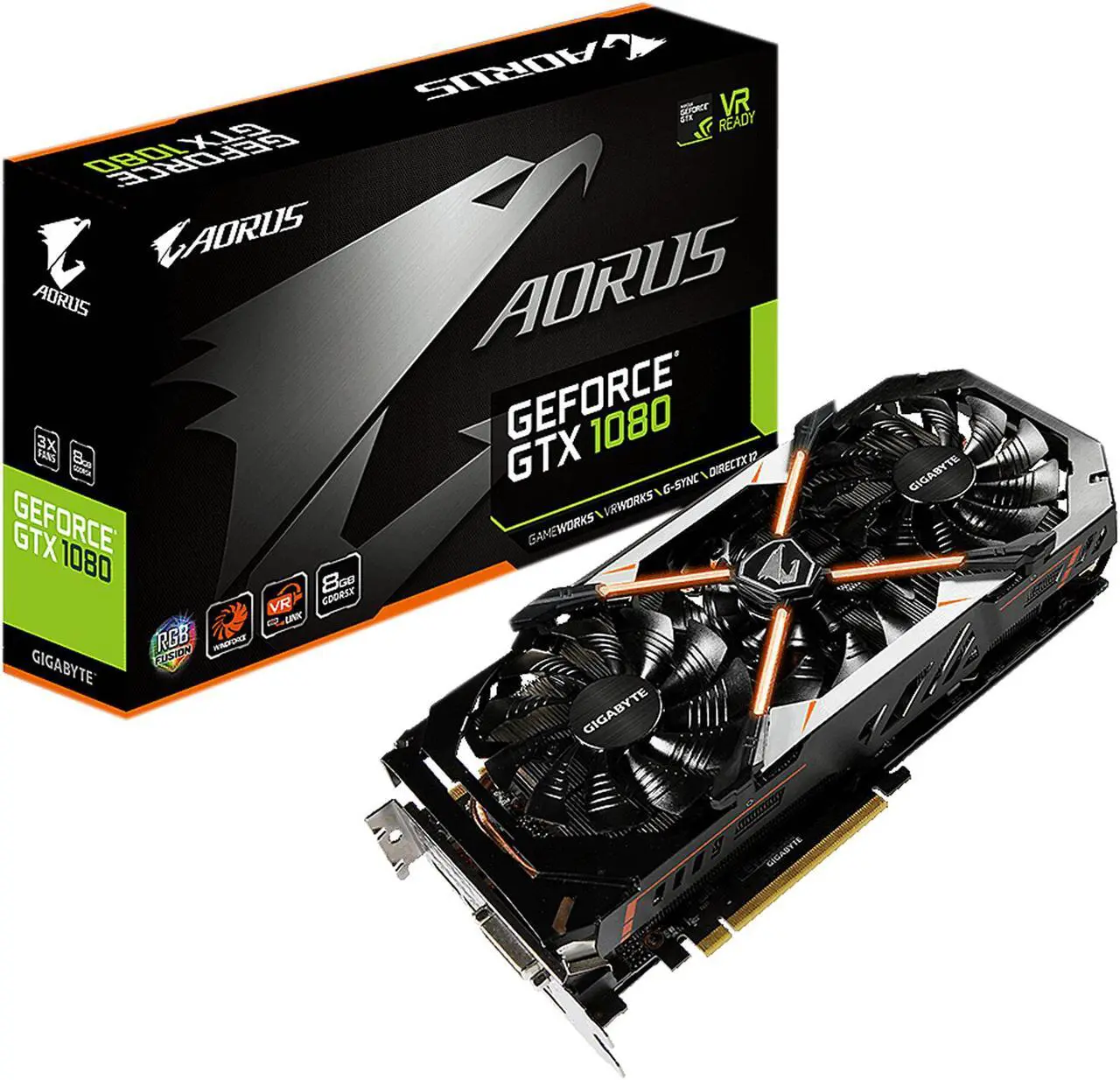 Alt view image 6 of 6 - GIGABYTE GeForce GTX 1080 AORUS 8GB DirectX 12 GV-N1080AORUS-8GD R2 256-Bit GDDR5X PCI Express 3.0 x16 Video Card, GV-N1080AORUS-8GD R2