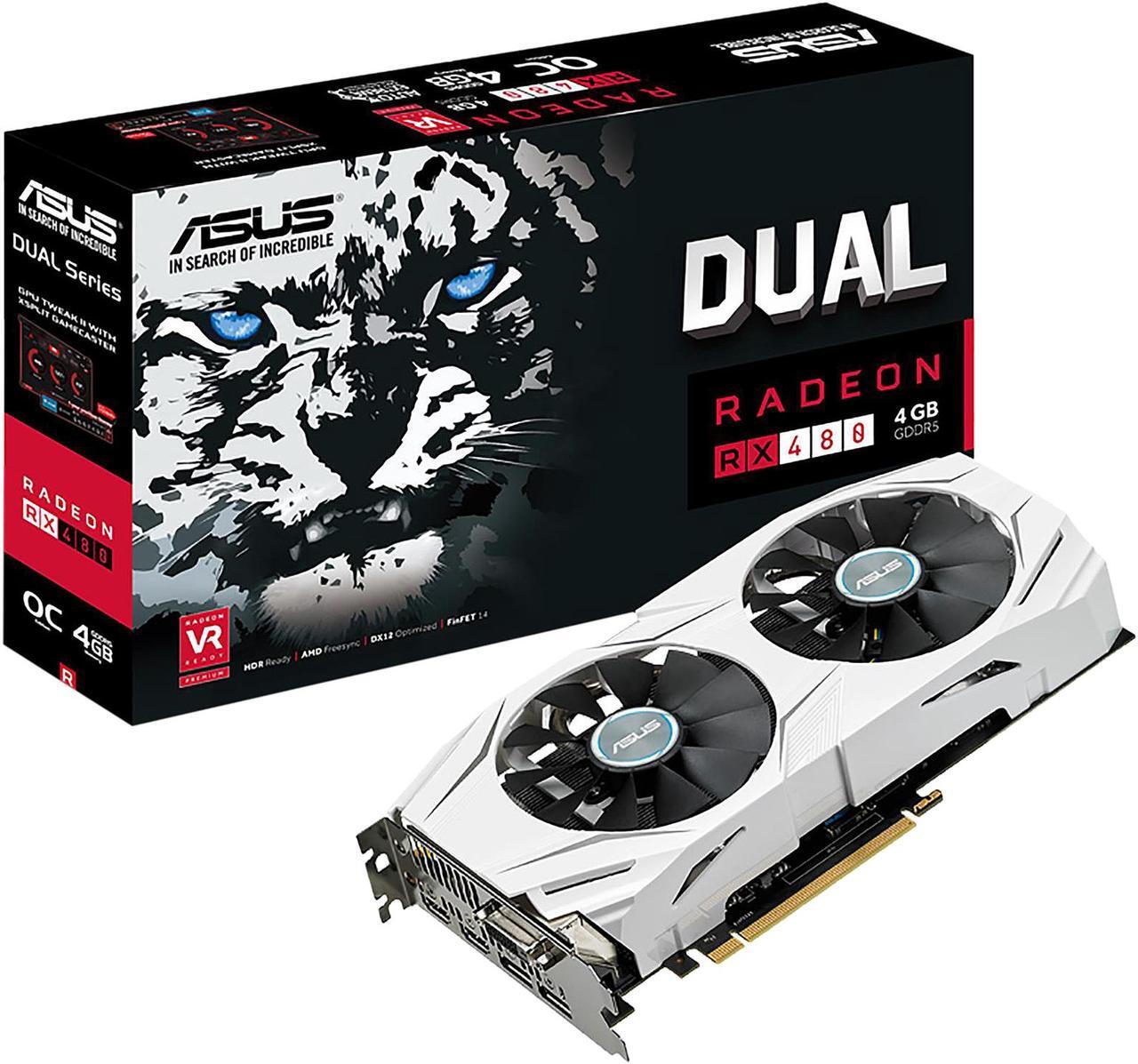 Alt view image 4 of 4 - ASUS Radeon RX 480 4GB GDDR5 PCI Express 3.0 x16 CrossFireX Support Video Card DUAL-RX480-O4G