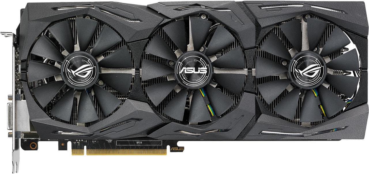 ASUS ROG Strix GeForce GTX 1080 8GB 11Gbps OC Edition VR Ready HDMI DP DVI Gaming Graphics Card (ROG-STRIX-GTX1080-O8G-11GPBS)