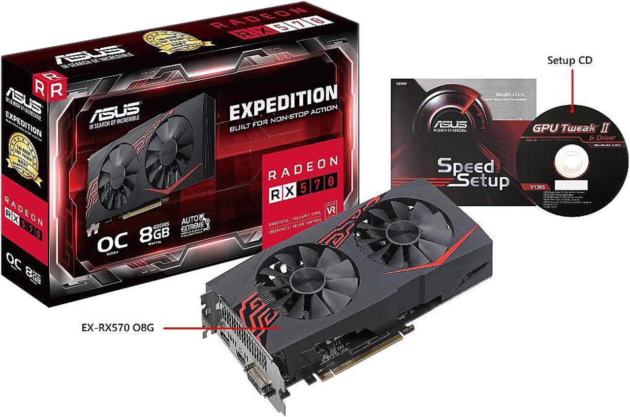 Alt view image 4 of 5 - ASUS Expedition Radeon RX 570 8GB GDDR5 PCI Express 3.0 CrossFireX Support Graphics Card EX-RX570-O8G