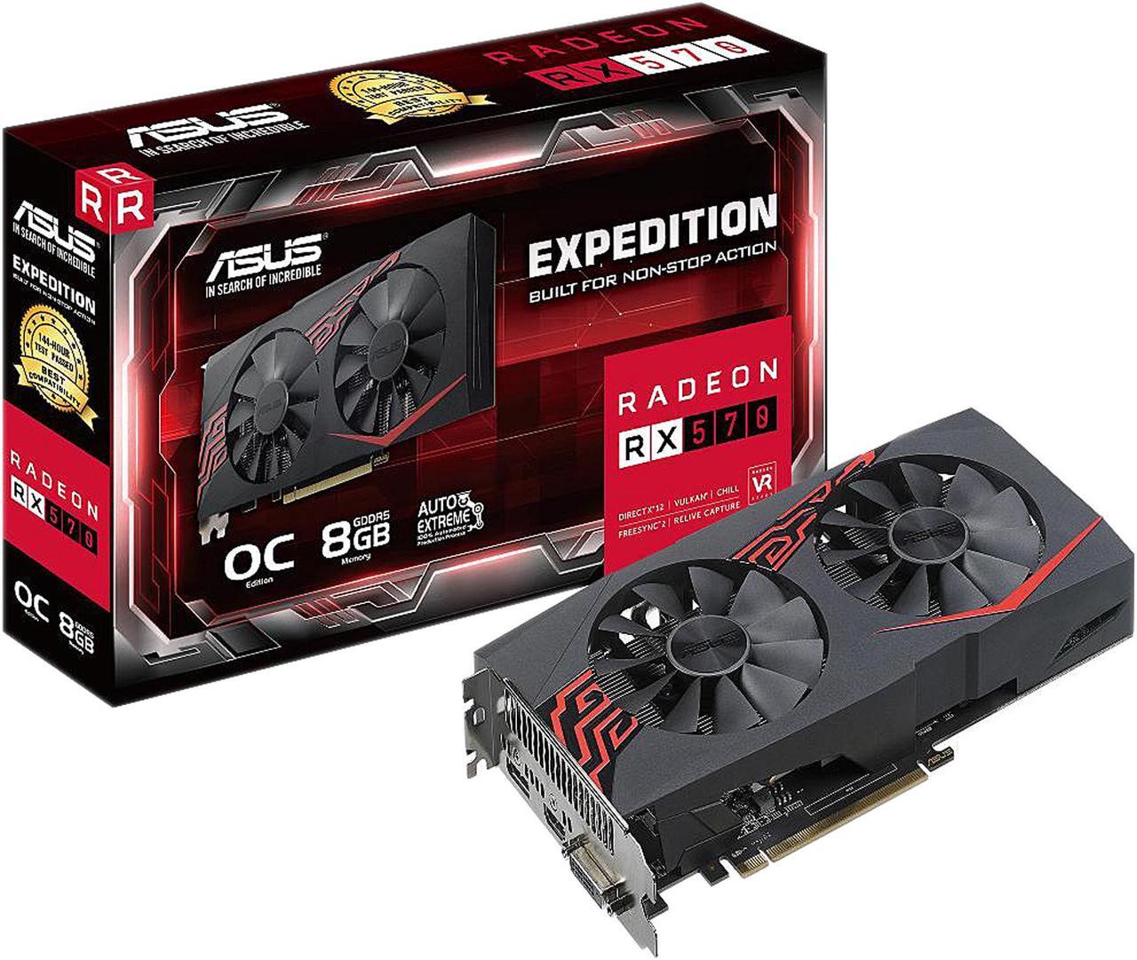 Alt view image 5 of 5 - ASUS Expedition Radeon RX 570 8GB GDDR5 PCI Express 3.0 CrossFireX Support Graphics Card EX-RX570-O8G