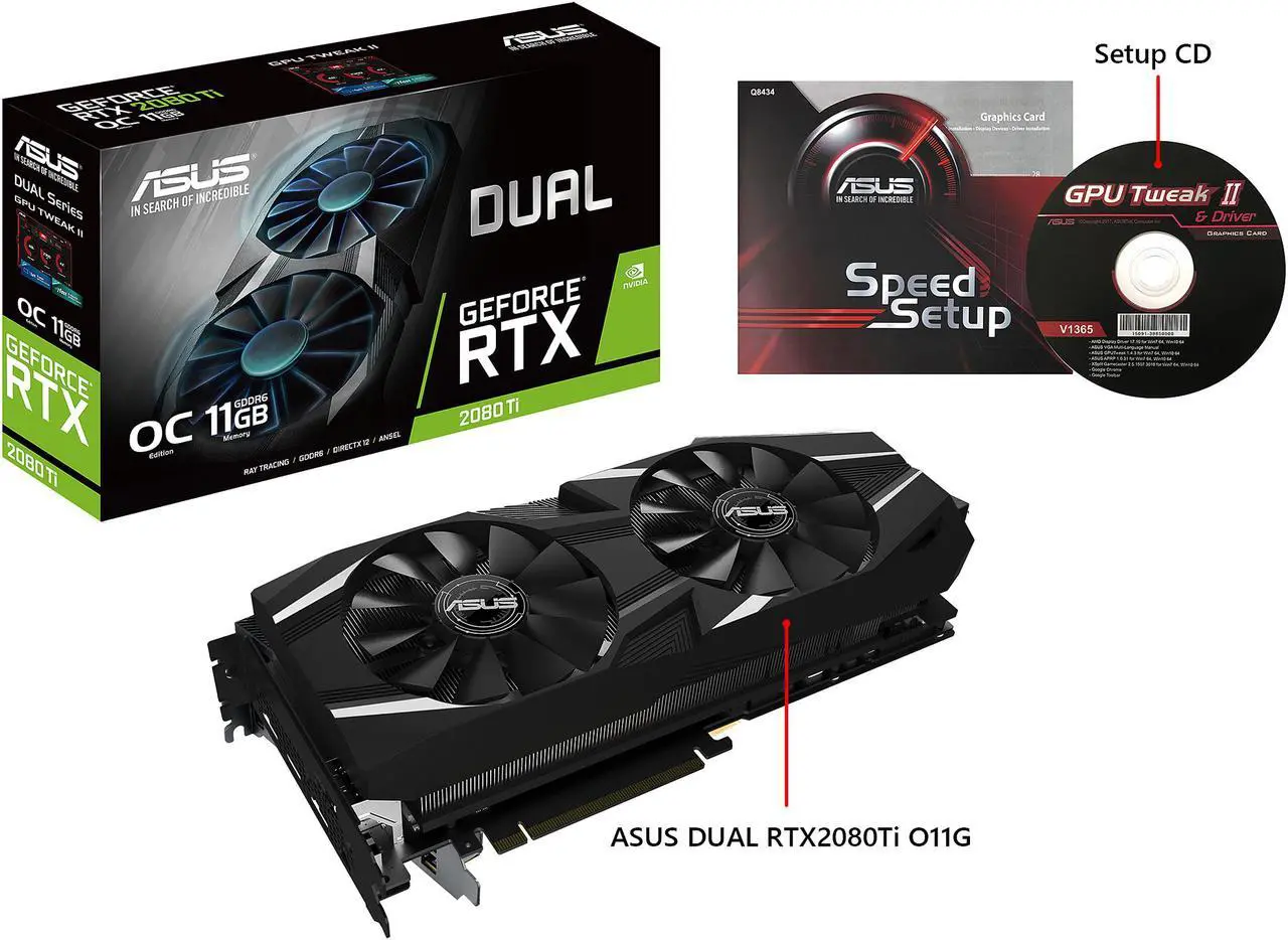 Alt view image 6 of 6 - ASUS Dual GeForce RTX 2080 Ti 11GB GDDR6 PCI Express 3.0 SLI Support Graphics Card DUAL-RTX2080TI-O11G