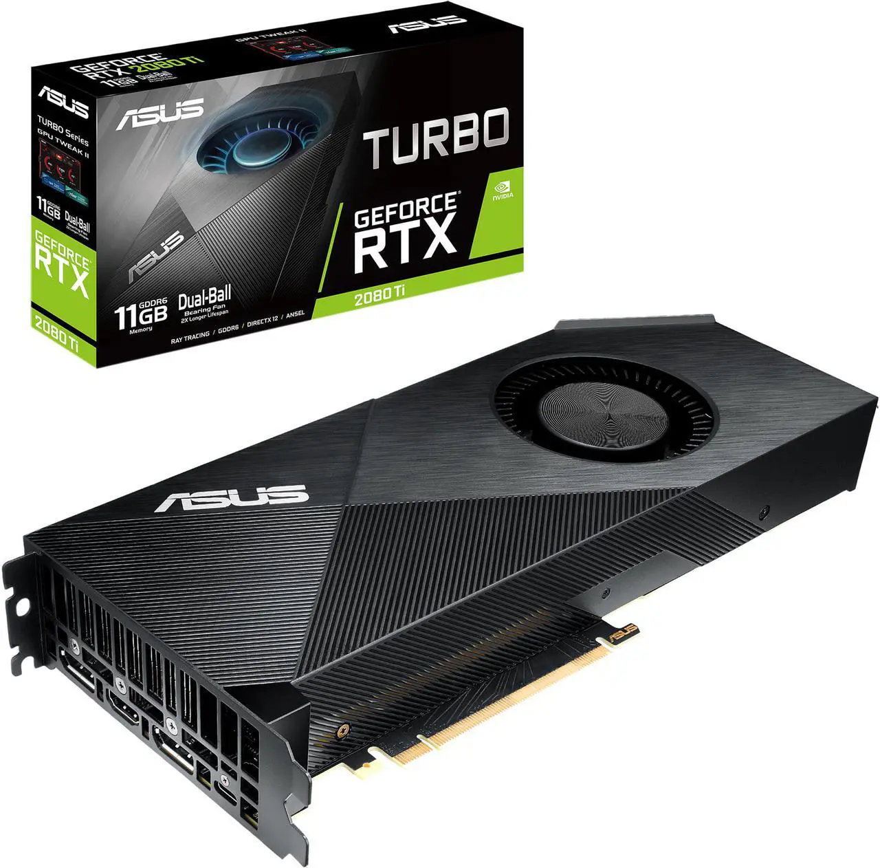 Main image of ASUS GeForce RTX 2080 Ti 11G Turbo Edition GDDR6 HDMI DP 1.4 Type-C Graphics Card