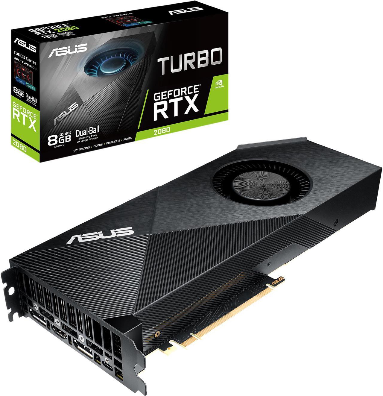 ASUS GeForce RTX 2080 8G Turbo Edition GDDR6 HDMI DP 1.4 USB Type-C Graphics Card (TURBO-RTX2080-8G)