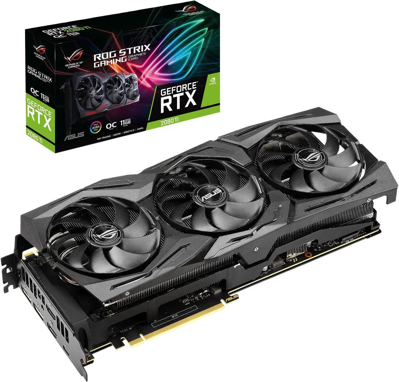 Main image of ASUS ROG Strix GeForce RTX 2080 Ti 11GB GDDR6 PCI Express 3.0 SLI Support Graphics Card ROG-STRIX-RTX2080TI-O11G-GAMING