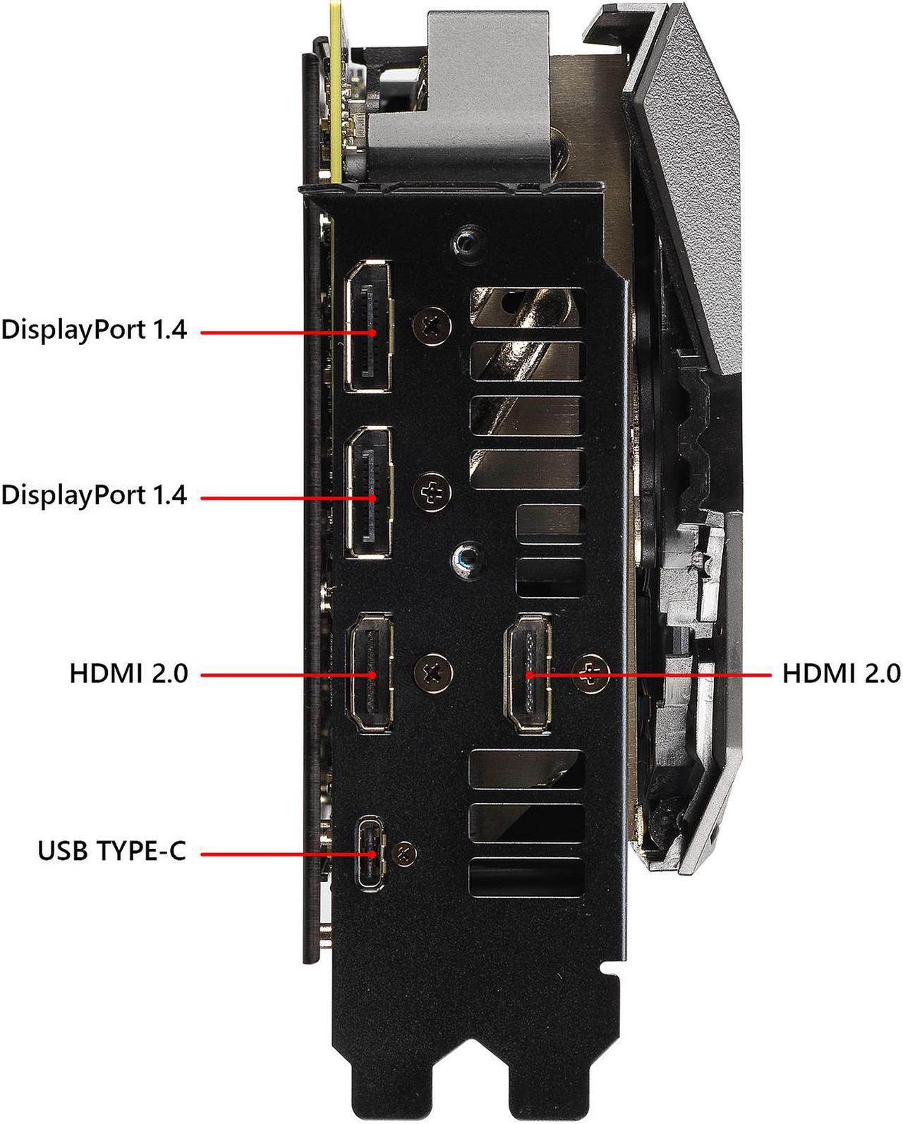 Alt view image 4 of 5 - ASUS ROG STRIX GeForce RTX 2080 8G GDDR6 HDMI DP 1.4 USB Type-C Gaming Graphics Card (ROG-STRIX-RTX2080-A8G-GAMING)