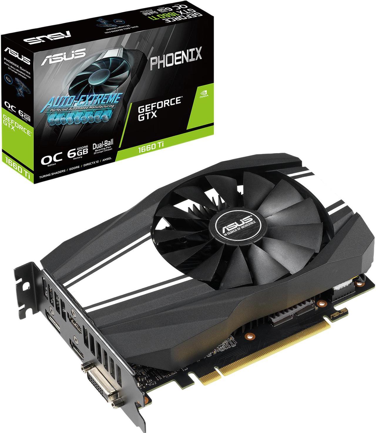 ASUS Phoenix GeForce GTX 1660 Ti 6GB GDDR6 PCI Express 3.0 Video Card PH-GTX1660TI-O6G