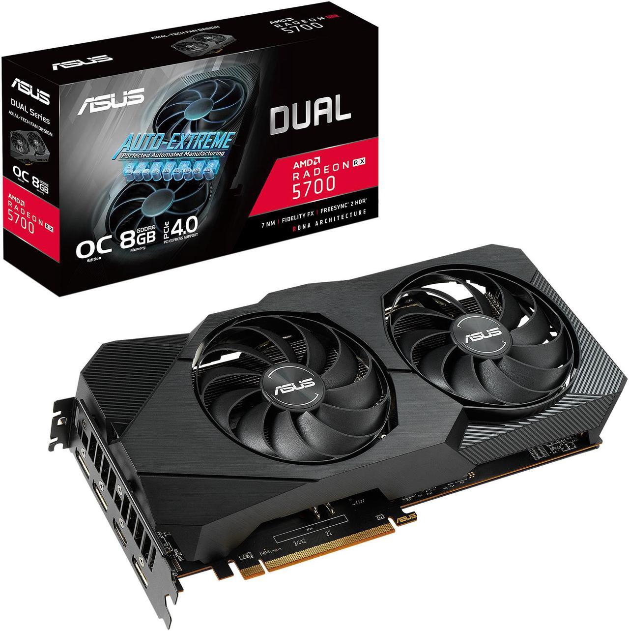 Alt view image 8 of 8 - ASUS AMD Radeon RX 5700 Overclocked 8G GDDR6 Dual Fan EVO Edition HDMI DisplayPort Gaming Graphics Card (DUAL-RX5700-O8G-EVO)